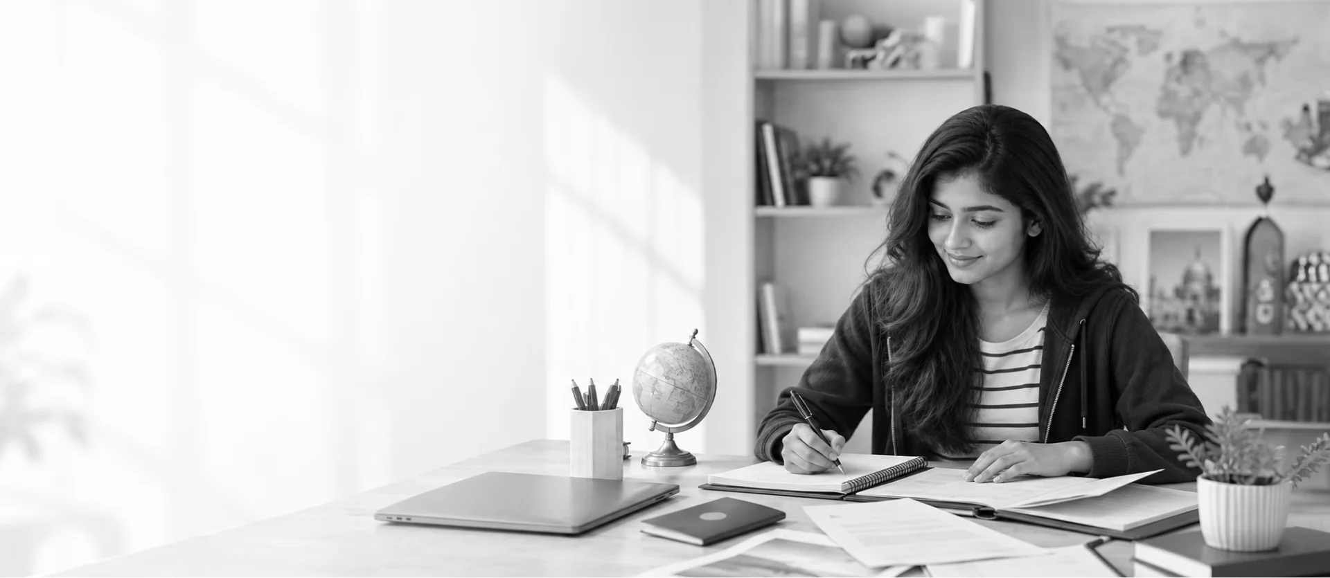 A graduate representing global university opportunities